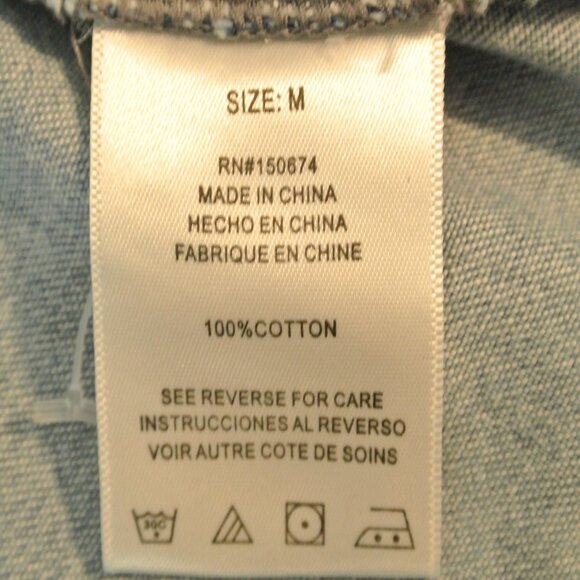 NEW Wash Lab Oversized Denim Shirt Size M #2113 - Picture 7 of 8